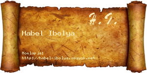 Habel Ibolya névjegykártya